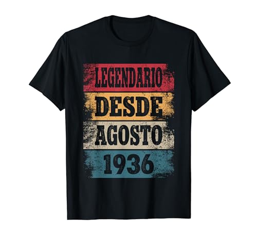Comprar Legendario Desde Agosto 1936 - Promoción Cumpleaños 88 Años Camiseta Rebajas 2024 | regaloscumple.com