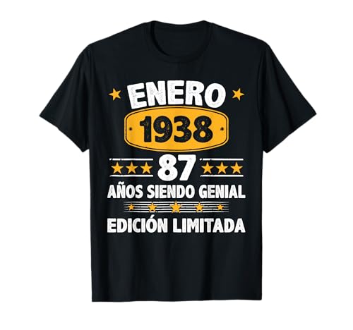 Consigue ahora Ideas para regalar Enero 1938 87 Años Hombre Cumpleaños Regalo Enero 1938 Camiseta Ofertas 2024 | regaloscumple.com