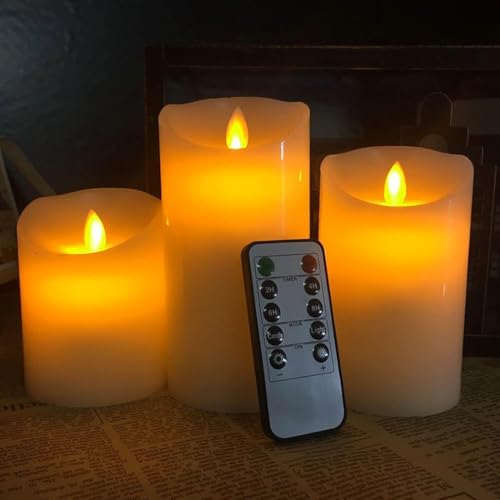 Consigue ahora Flintronic 3PCS LED Velas sin Llama Vela Pilar con Control Remoto y Función Cumpleaños Temporizador Φ 7.5cmxH 10cm/12.5cm/15cm Velas LED para Cumpleaños/Fiesta/Boda/Hotel/Decoración Hogar-Blanco Marfil Top Precio 2025 | regaloscumple.com