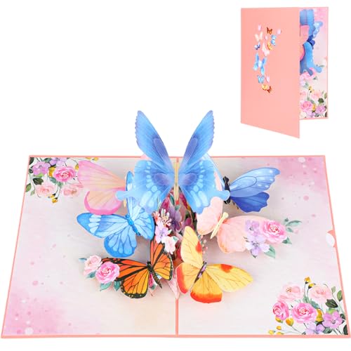 Comprar Dimeho Tarjetas desplegables con flores mariposa tarjeta Promoción cumpleaños plegable 3D tarjetas felicitación fragantes regalos hechos a mano para madre esposa hija niña mujer aniversarios día Ofertas 2024 | regaloscumple.com