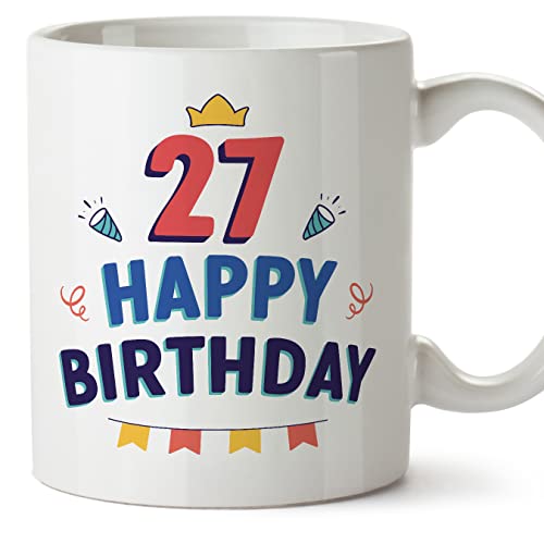 Comprar MUGFFINS Tazas 27 Cumpleaños - En Inglés - Happy Birthday! - 11 oz / 330 BlackFriday ml - Regalo original y divertido Ofertas 2024 | regaloscumple.com