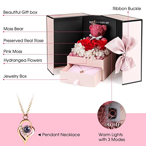 Ofertas en regaloscumple.com ADDWel Collar de Rosa Real roja preservada con Texto en