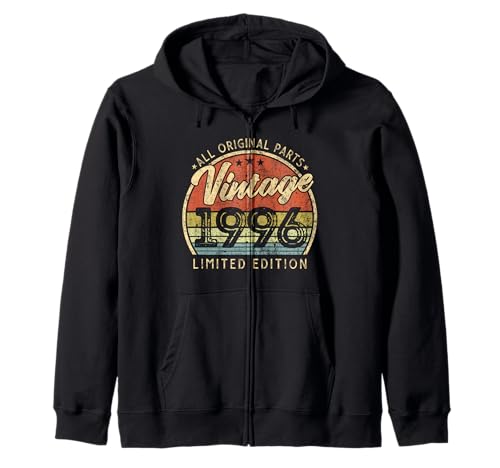 Consigue ahora Cumpleaños Vintage 1996 Edición Limitada Retro Hecho en 1996 Hombres Mujeres Sudadera con Capucha Rebajas 2025 | regaloscumple.com
