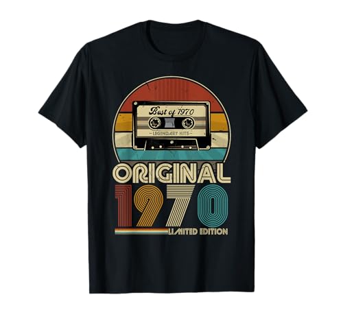 Comprar 1970 vintage cumpleaños retro edición Promoción limitada hombres mujer regalo Camiseta Top Precio 2024 | regaloscumple.com