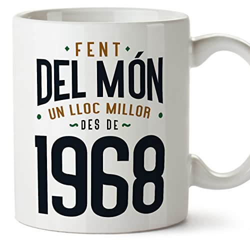 Comprar MUGFFINS Promoción Tazas 1968 Cumpleaños - En Catalán - Fent del Món un Lloc Millor - 11 oz / 330 ml - Regalo original y divertido Top Precio 2024 | regaloscumple.com