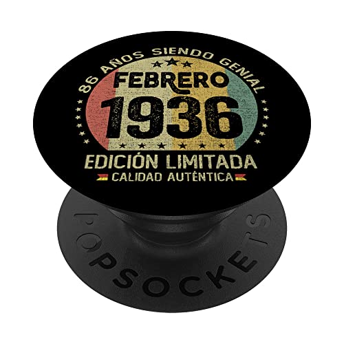 Comprar Regalo 86 años Cumpleaños Hombre Mujer - Febrero Regalos 1936 PopSockets PopGrip Intercambiable Ofertas 2025 | regaloscumple.com