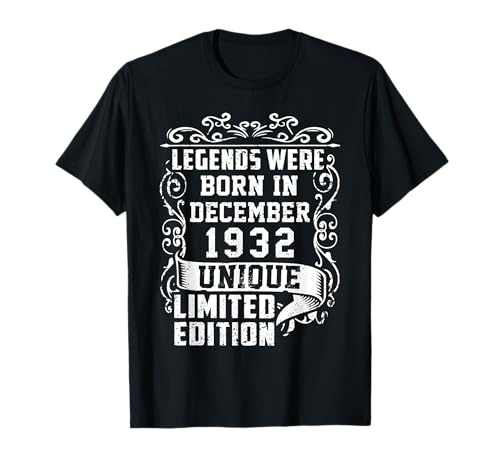 Comprar Cumpleaños Diciembre BlackFriday 1932 Edición Limitada Regalo Vintage Camiseta Top Precio 2024 | regaloscumple.com