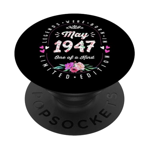 Consigue ahora Cumpleaños Floral - Las Leyendas nacen en Mayo 1947 Promoción PopSockets PopGrip Intercambiable Top Precio 2024 | regaloscumple.com