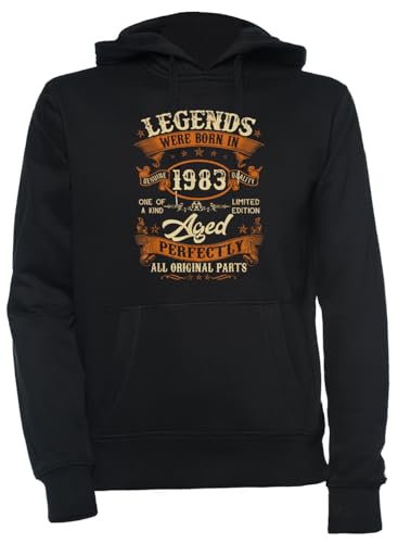 Consigue ahora Luxogo 40th Birthday Vintage Born In 1983 Unisexo Negro Sudadera con Capucha Hombre Mujer Unisex Black Hoodie Ideas para regalar Men's Women's Ofertas 2024 | regaloscumple.com
