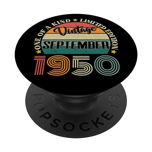 Consigue ahora 74 Años Vintage Septiembre 1950 Cumpleaños 74 Cumpleaños Retro PopSockets PopGrip Intercambiable Ofertas 2024 | regaloscumple.com