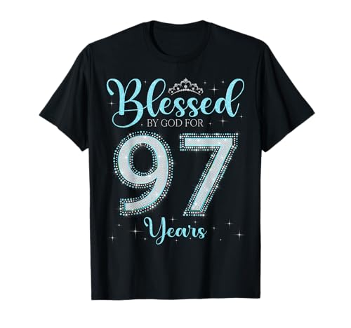 Comprar Bendecido por Dios por Regalos 97 años 97 cumpleaños 97 cumpleaños Camiseta Top Precio 2025 | regaloscumple.com