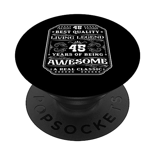 Consigue ahora 45 Años De Ser Impresionante 45 Años 45 Cumpleaños Hombre PopSockets PopGrip BlackFriday Intercambiable Rebajas 2025 | regaloscumple.com