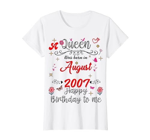 Consigue Catálogo ahora Agosto Cumpleaños Nació Una Reina en Agosto 2007 Agosto Camiseta Ofertas 2024 | regaloscumple.com