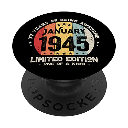 Comprar Regalo 77 años Cumpleaños Ideas para regalar Hombre Mujer - Enero 1945 PopSockets PopGrip Intercambiable Top Precio 2025 | regaloscumple.com