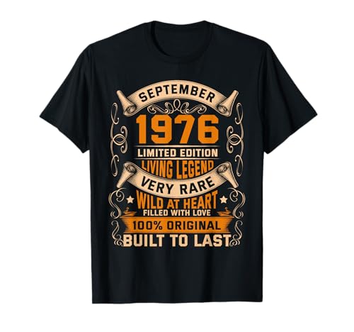 Consigue ahora Cumpleaños original septiembre 1976 Camiseta Promoción Top Precio 2023 | regaloscumple.com