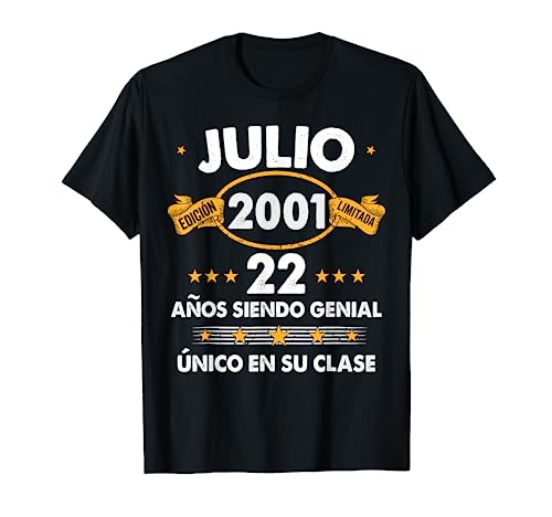 Comprar Hombre 22 Años Promoción Cumpleaños Regalo Hombre Julio 2001 Julio 22 Años Camiseta Rebajas 2024 | regaloscumple.com