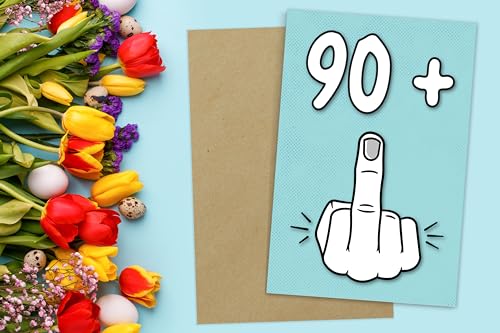 Ofertas 90 + 1, divertida tarjeta cumpleaños mujeres u hombres 91 años,