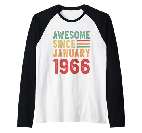 Comprar Impresionante regalo 60 cumpleaños desde enero 1966 Catálogo Camiseta Manga Raglan Ofertas 2024 | regaloscumple.com