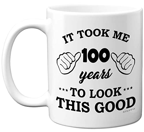 Comprar Stuff4 Regalos cumpleaños número 100 para hombres y mujeres taza Navidad para niños 100 años It Took Me BlackFriday 100 Years to Look This Good taza cerámica 11 onzas apta para lavavajillas Rebajas 2024 | regaloscumple.com