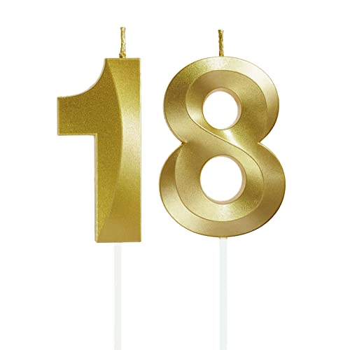 Comprar Velas Cumpleaños con Números Velas Cumpleaños Decoracion Tartas Cumpleaños Toppers Pastel Decorativo para Fiesta Cumpleaños Boda Aniversario Celebración Navidad Oro (Número 18) Rebajas 2024 | regaloscumple.com