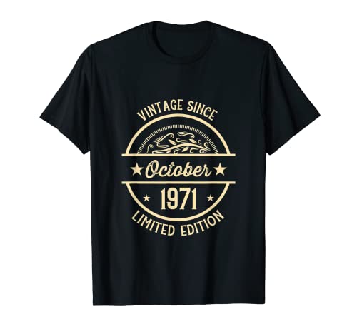 Comprar Vintage Ideas para regalar cumpleaños desde octubre 1971 Camiseta Top Precio 2025 | regaloscumple.com