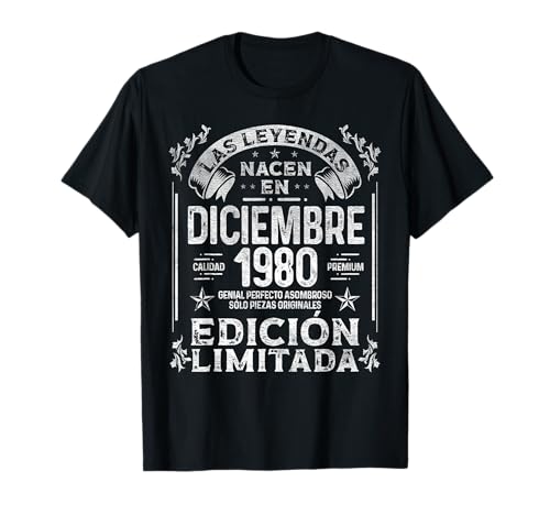 Comprar Las Leyendas nacen en Diciembre Promoción 1980 - 44 Años Cumpleaños Camiseta Rebajas 2024 | regaloscumple.com