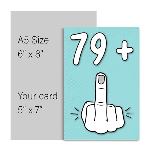 Comprar en Amazon 80 79 1 divertida cumpleaños u 80 interior blanco