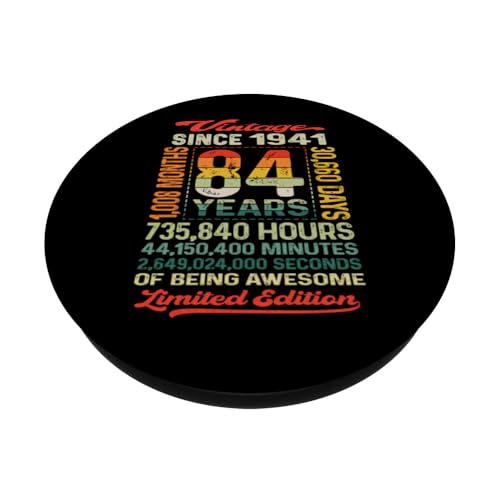 Ofertas 84 años 1008 meses   impresionante nacido en 1941 - 84 cumpleaños PopSockets PopGrip Adhesivo
