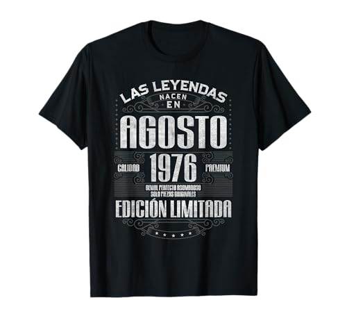 Comprar Las Leyendas Nacen En Agosto 1976 48 Años Catálogo Cumpleaños Camiseta Rebajas 2024 | regaloscumple.com