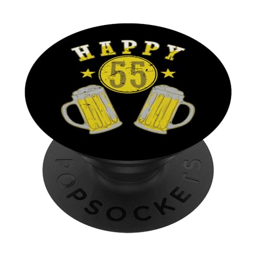 Consigue ahora 55 Regalos Cumpleaños Feliz 55 Años con Cerveza PopSockets PopGrip Intercambiable Rebajas 2025 | regaloscumple.com