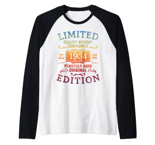 Consigue Ideas para regalar ahora Cumpleaños 1934 Edición limitada Regalo Usado Grunge Vintage Camiseta Manga Raglan Ofertas 2025 | regaloscumple.com