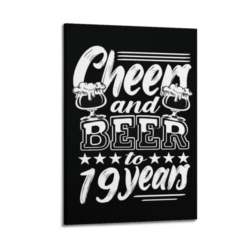 Comprar PEYXTERB Póster decorativo 19 cumpleaños lienzo decorativo para pared e imagen Cumpleaños artística moderna para decoración dormitorio familiar 20 x 30 cm Top Precio 2025 | regaloscumple.com