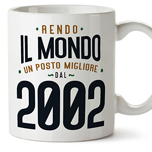 Comprar MUGFFINS Tazas 2002 Cumpleaños - En Italiano - Rendo il Mondo un Posto Migliore - 11 oz / 330 ml - Regalos Regalo original y divertido Rebajas 2025 | regaloscumple.com