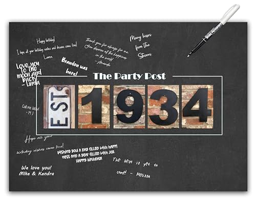 Consigue ahora Decoración fiesta cumpleaños número 90 póster Catálogo alternativo pizarra para invitados 90 años cartel fiesta A3 para él o ella que cumple 90 años para mujeres u hombres. Cartel rústico Top Precio 2024 | regaloscumple.com