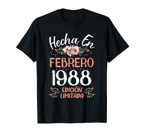 Consigue ahora Hecha En Febrero 1988 Mujer Regalo 36 Cumpleaños Años Cumpleaños Camiseta Rebajas 2024 | regaloscumple.com
