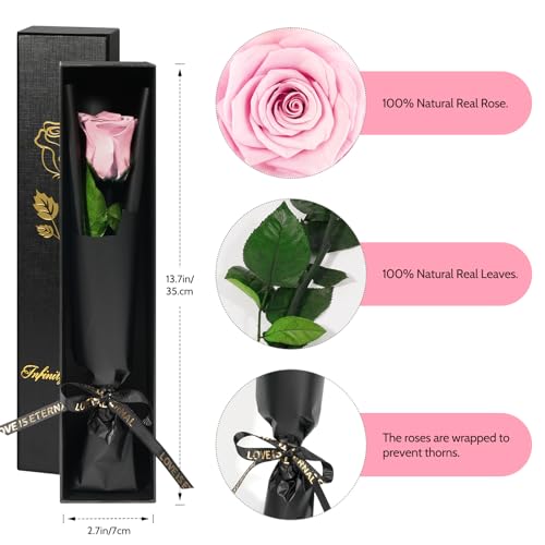Oferta Flash Yamonic Rosa Eterna Regalos para Mujer Rosa Natural Preservada con