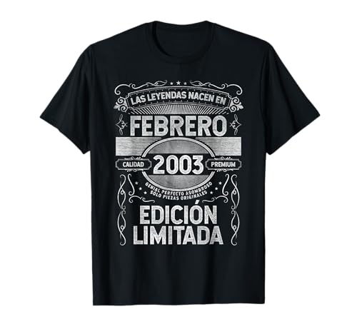 Consigue ahora Las Leyendas nacen en Febrero Navidad 2003 - 21 Años Cumpleaños Camiseta Rebajas 2024 | regaloscumple.com