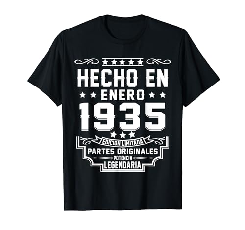 Comprar Hecho En Enero 1935 Partes Originales Cumpleaños 89 Años Camiseta Promoción Rebajas 2024 | regaloscumple.com