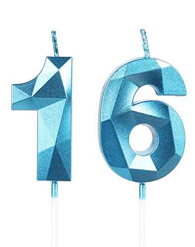 Comprar 3D Velas 16 cumpleaños vela número 16 velas azules vela cumpleaños para Ideas para regalar pasteles vela feliz cumpleaños velas pasteles decoraciones para tartas fiestas cumpleaño bodas celebración Rebajas 2025 | regaloscumple.com