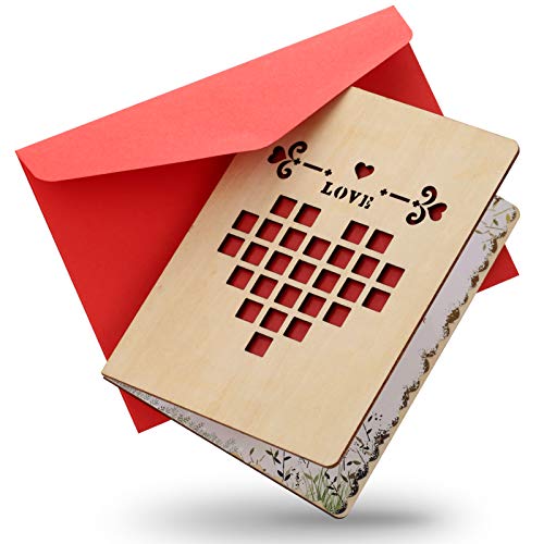 Comprar Tarjeta De CumpleañOs De Navidad Madera para Novia Tarjeta De CumpleañOs De Madera para Novia Tarjeta De Madera De CumpleañOs Hecha A Mano para Novia con Sobre y DiseñO Tallado Hueco(para novia) Ofertas 2023 | regaloscumple.com