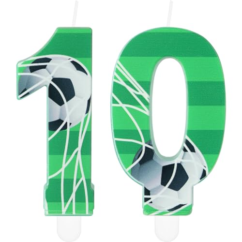 Consigue Navidad ahora Velas cumpleaños con números fútbol vela cumpleaños número 10 para pastel decoración fiesta cumpleaños temática fútbol para niños decoración pastel 10 velas verdes para Rebajas 2025 | regaloscumple.com