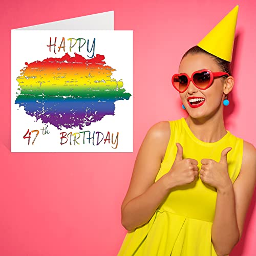 Oferta Flash Cumpleaños 47 feliz cumpleaños, LGBT y cumpleaños novia, 145 x mm, felicitación gay