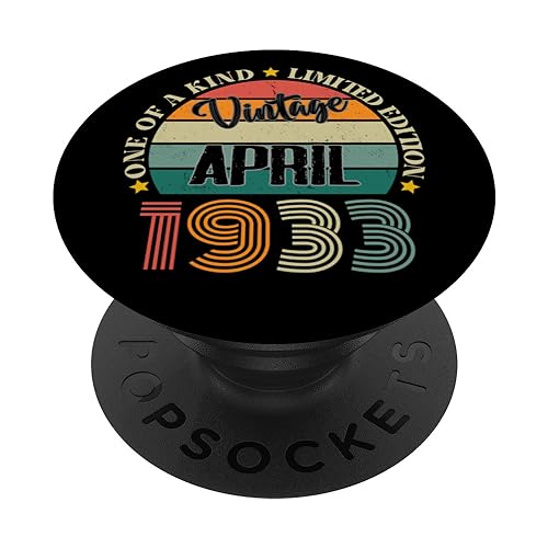 Consigue ahora Ideas para regalar 91 Años Vintage Abril 1933 91 Cumpleaños Retro PopSockets PopGrip Intercambiable Ofertas 2025 | regaloscumple.com