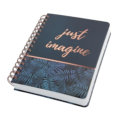 Comprar en Amazon Sigel JN603 Cuadernos espiral premium, 16.8 x 21.5 cm, punteado, tapa dura, motivo selva, azul/oro rosa, Jolie
