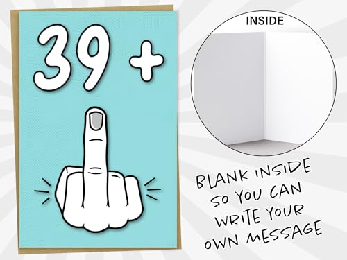 Top Precios Tarjeta de cumpleaños número 40, 39 + 1 hoy, divertida tarjeta para mujeres u hombres 40 años,