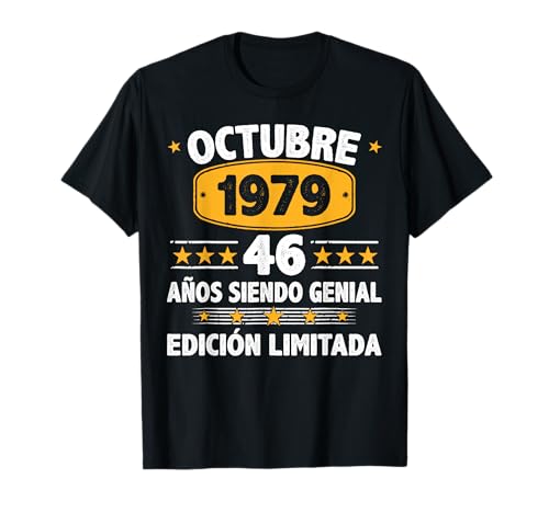 Comprar Octubre BlackFriday 1979 46 Años Hombre Cumpleaños Regalo Octubre 1979 Camiseta Ofertas 2024 | regaloscumple.com