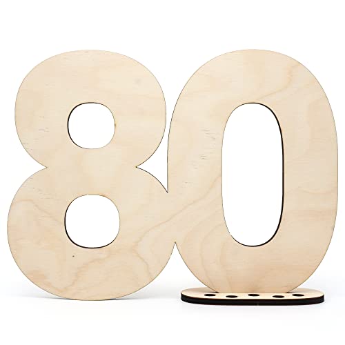 Consigue ahora Libro visitas Madera con Cartel Decorativo número 80 – para Escribir como Regalo con Soporte y portavelas – para decoración 80. cumpleaños 80 Catálogo años Aniversario Top Precio 2024 | regaloscumple.com