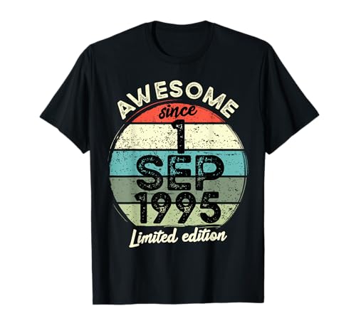 Comprar 1 septiembre 1995 30 cumpleaños 30 años 2025 Cumpleaños Cumpleaños Camiseta Rebajas 2025 | regaloscumple.com