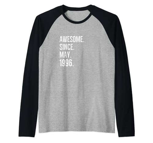 Comprar Impresionante idea cumpleaños edad Navidad desde mayo 1996 Camiseta Manga Raglan Ofertas 2024 | regaloscumple.com