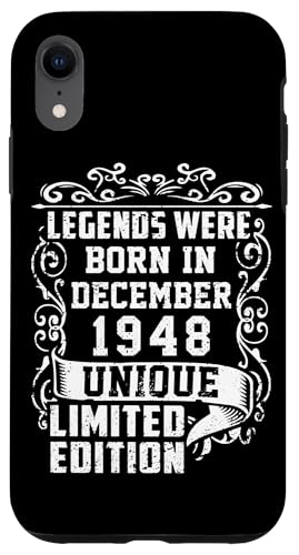 Consigue Cumpleaños ahora Carcasa para iPhone XR Cumpleaños Diciembre 1948 Edición Limitada Regalo Vintage Top Precio 2025 | regaloscumple.com